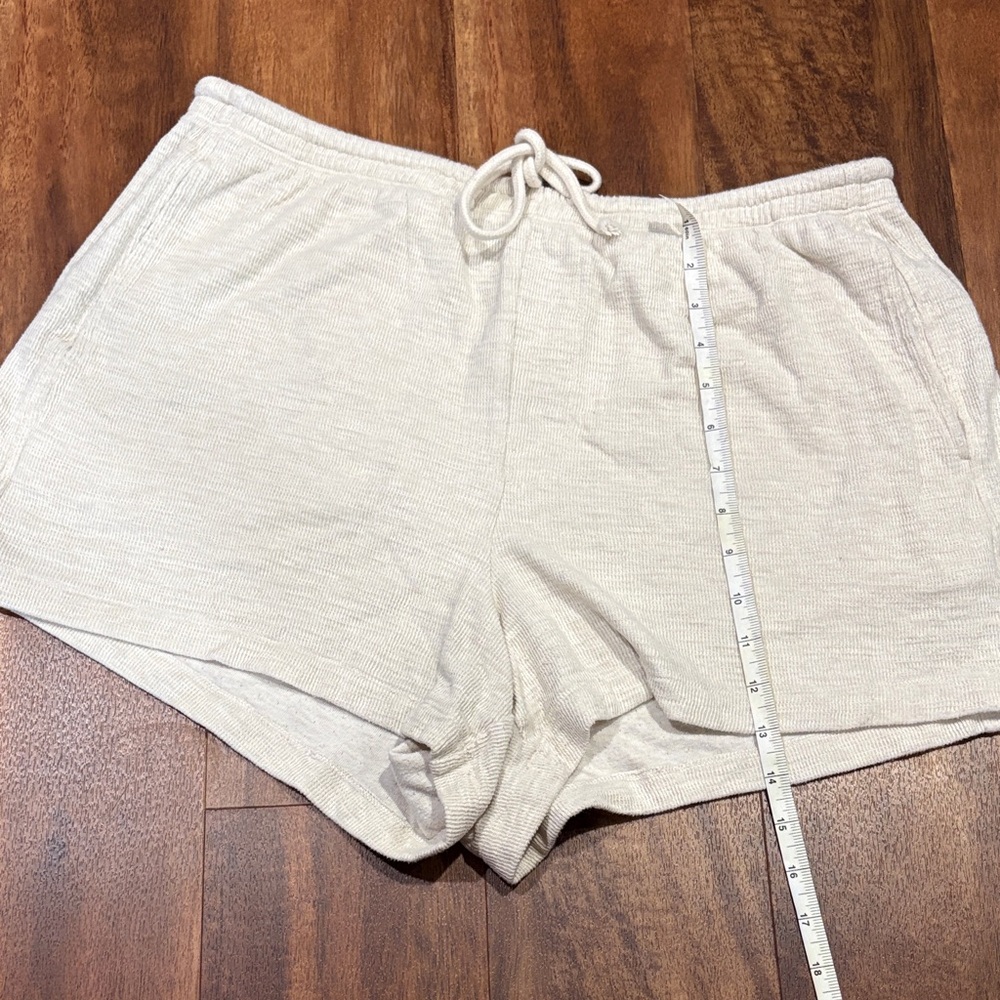 aerie Cream Knit Drawstring Athletic Shorts